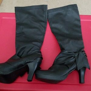 Black knee high boots